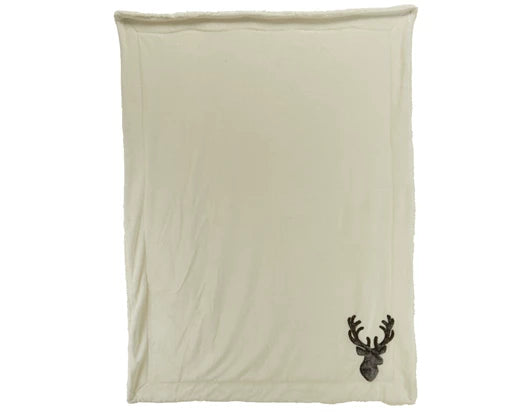 Polyester Reindeer Throw, Off-White