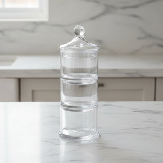 3 Stackable Apothecary Jar w/Lid, 2 Size Options