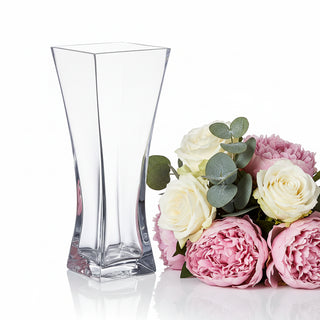 10"H Elegant Clear Glass Vase