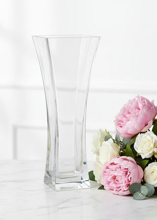14"H Elegant Clear Glass Vase