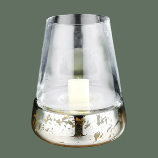 Hurricane Glass Candle Holder w/ Textured Base