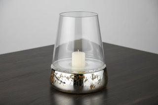 Hurricane Glass Candle Holder w/ Textured Base