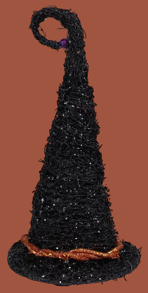 19"H Angel Vine and Glitter Witch Hat