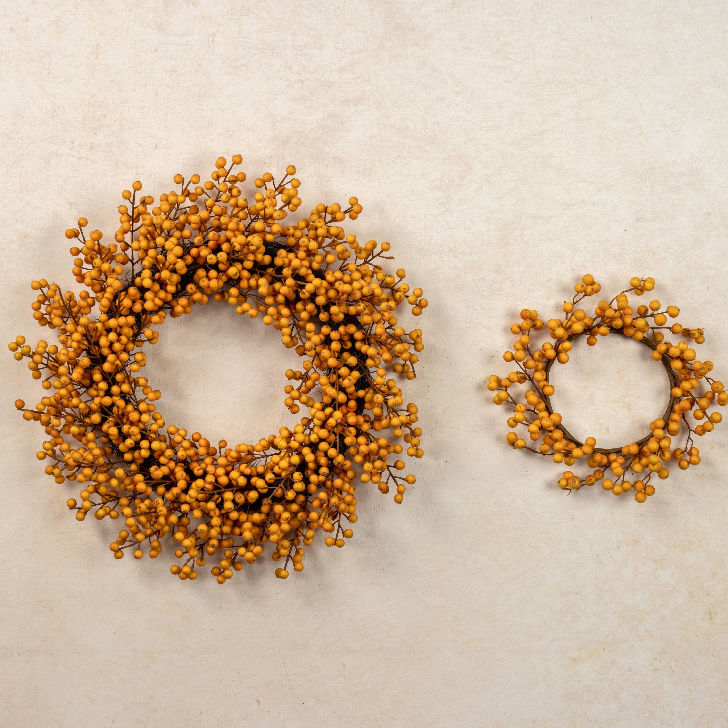 22" DARK YELLOW BERRY WREATH