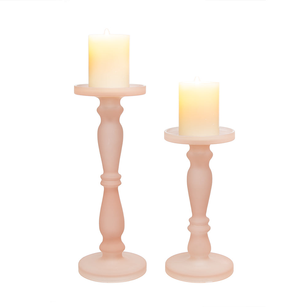 Pedestal Glass Candle Holder, Color + Size Options