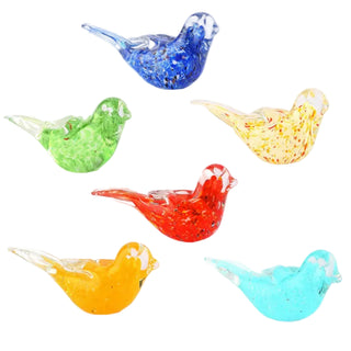 Glass Bird Figurine, 6 Color Options
