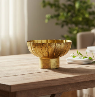 Golden Shine Footed Bowl, 2 Size Options
