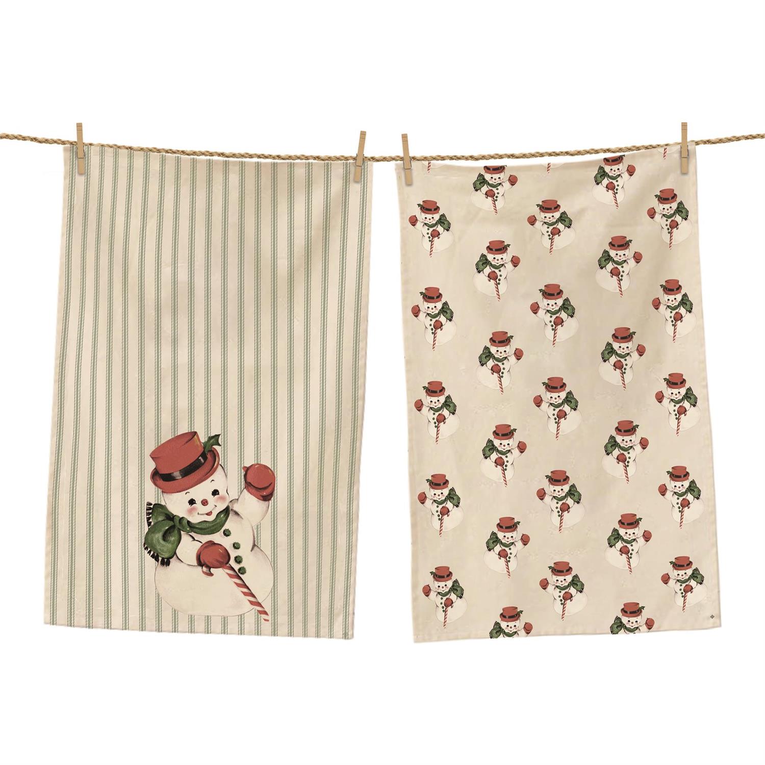 Vintage Snowman Tea Towel, Style Options