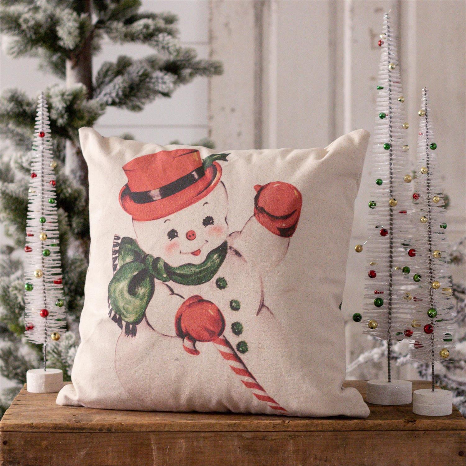 Vintage Snowman Pillow