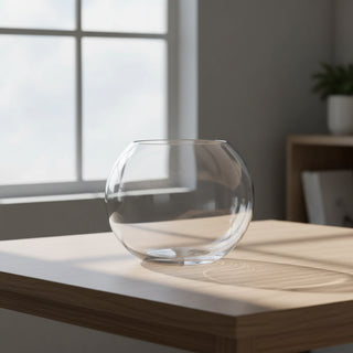 Clear Glass Bubble Bowl Vase