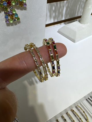 Pre order Stone hoop earrings