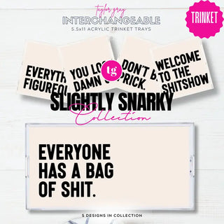 Pre Order 11" x 5.5" Blank Acrylic TRINKET Tray, 12 Insert Options