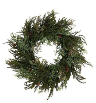 26" Mixed Pine & Pinecone Wreath