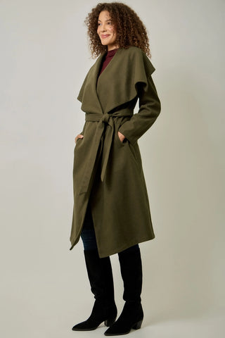 Shawl Collar Long Coat, 5 Color Options