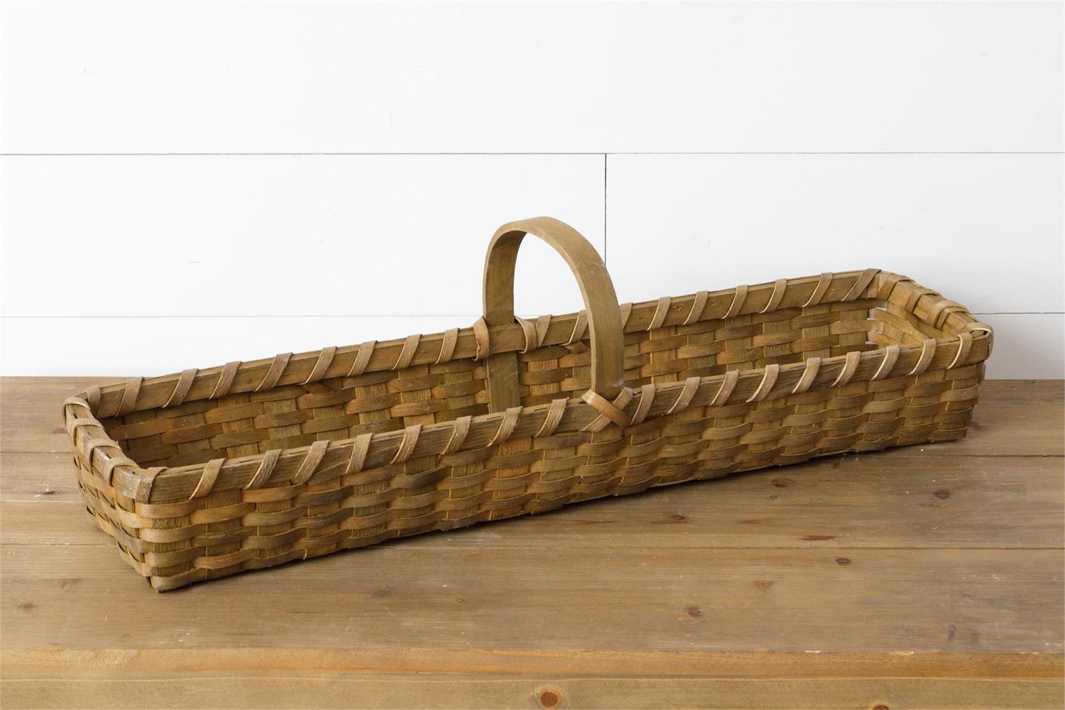 Rectangle Chipwood Basket with Handle