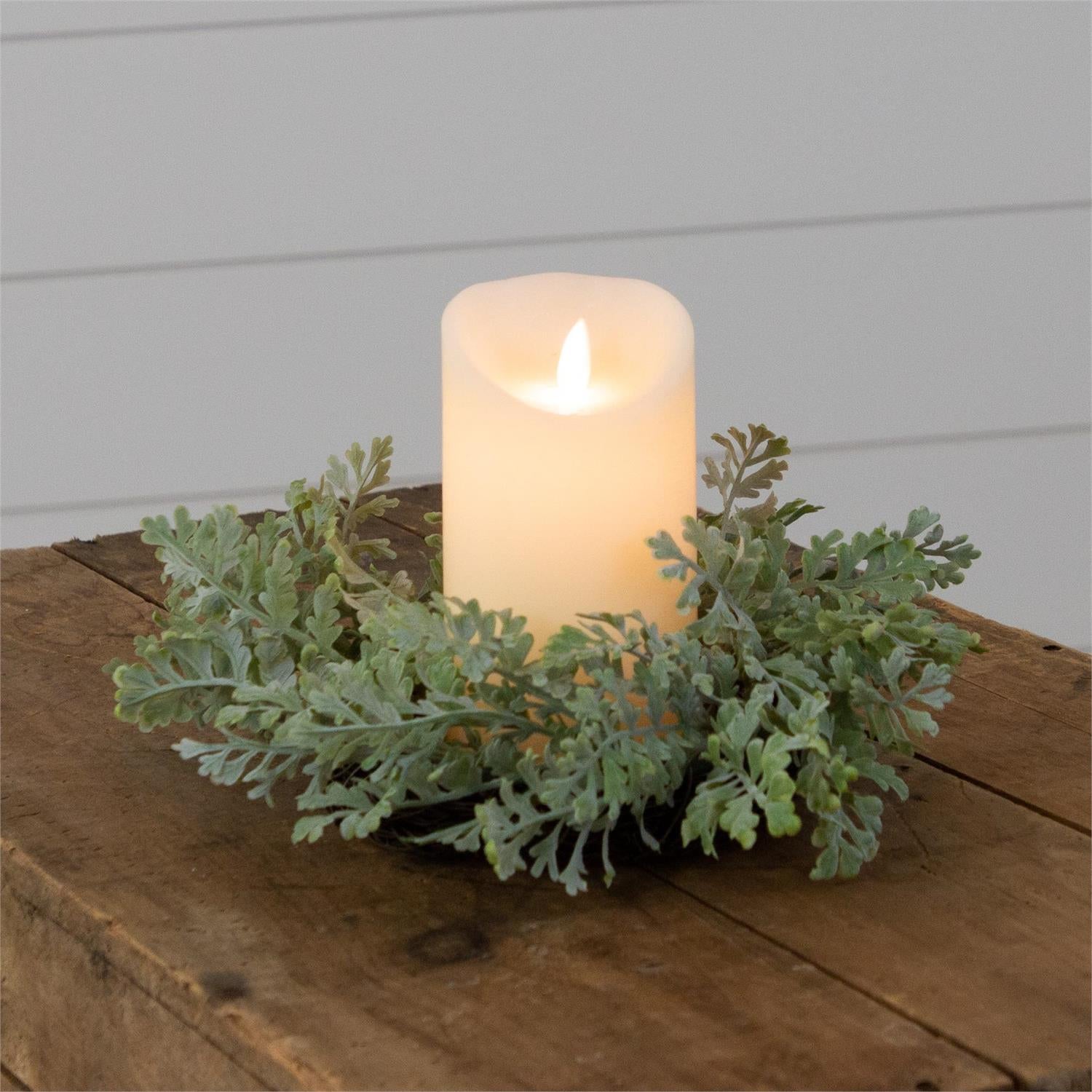 Dusty Miller Candle Ring