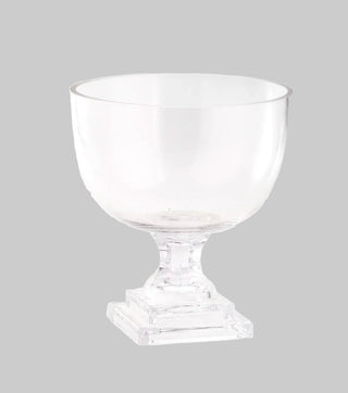 Clear Glass Bowl Vase with Pedestal Base