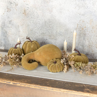 11.5" GREEN FLOCKED GOURD