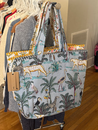 Quilted Floral Jumbo Tote Bag