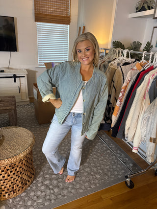 Relaxed Quilted Denim Jacket