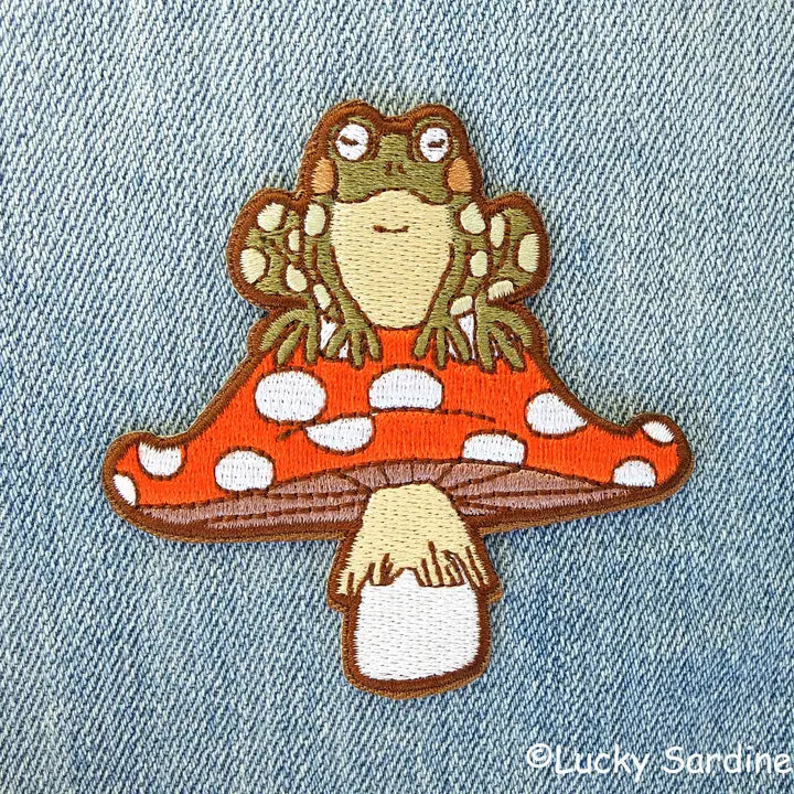 Toad Mushroom, Toadstool Embroidered Patch