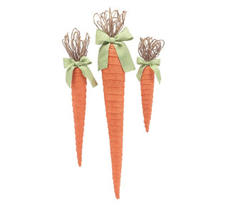 Orange burlap wrapped hanging Carrot, Size Options