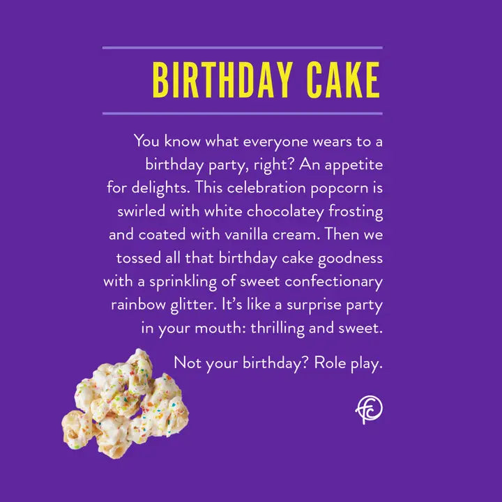 Birthday Cake | White Chocolate Popcorn | 5-ounce Bag