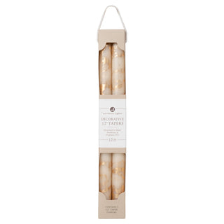 12" Decorative Taper Candles 2pk, 3 Color Options