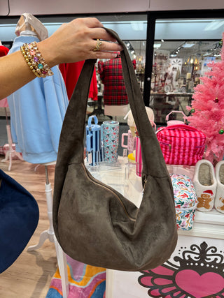 Pre Order Faux Ultra Suede Hobo Bag, 8 Color Options (Avail 7/25)