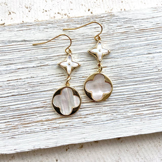 Pre Order Pearl shell earring clover quatrefoil boutique salon jewelry