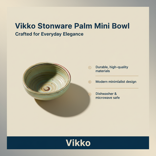 Pre Order Vikko Stoneware Palm Mini Bowl Sage Green Speckled Brown