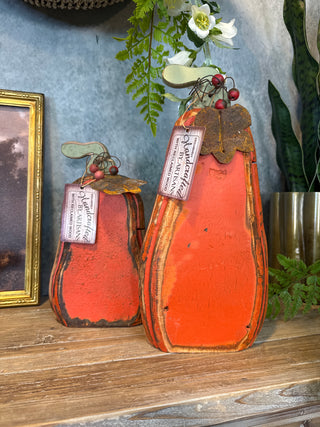 Wood Tin Pumpkin, Size Options