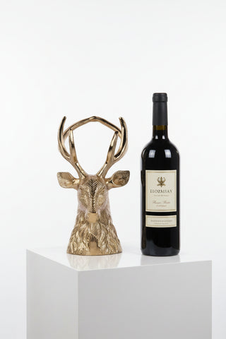 9"H Deer Head Wine Bottle Holder