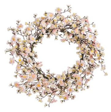 24" Cherry Blossom Wreath, Pink