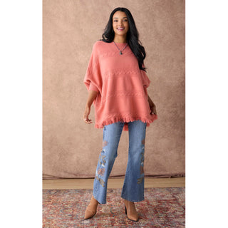 Pre Order (Sept) One-Size Heavenly-Luxe Cable Knit Boatneck Poncho, 3 Size Options