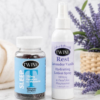 Twine Sleep More Bundle - Sleep Gummies and Lavender Rest Hydrating Lotion Spray- Array