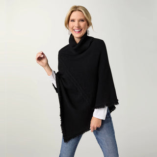 Pre Order (Sept) Heavenly -Luxe Cable Knit Turtleneck Poncho