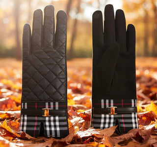 Pre Order Plaid Puffer Touchscreen Gloves, 3 Color Options