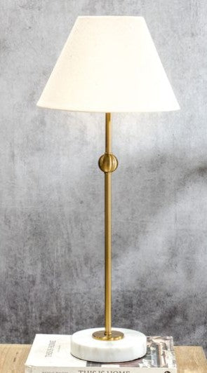 Brush Gold Lamp with Marble Base