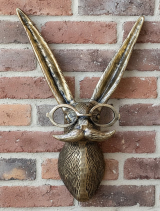 Pre Order 16.5" Gold Mustache Bunny Wall Decor