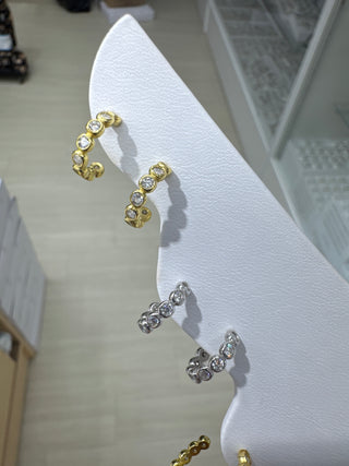 Pre order Small bezel set hoop earrings