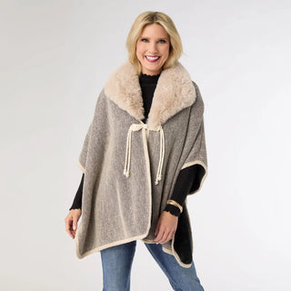Pre Order Elva Knotted Pearl Wrap w/ Faux Fur One-Size