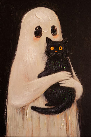 Framed Halloween Ghost Painting, 2 Style Options