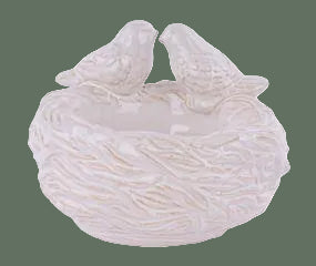 Ceramic Birds on Nest Bowl, 2 Color Options