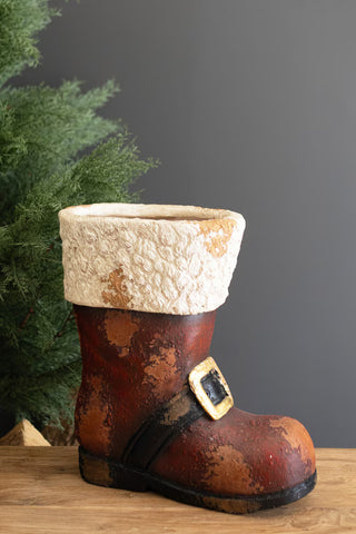 Pre Order Faux Concrete Santa Boot Container