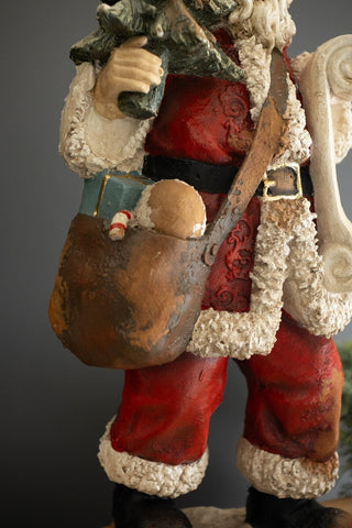 Pre Order Traditional Santa with List Statue