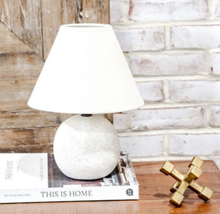 Pre Order 10.8" Rough Textured White Ceramic Lamp