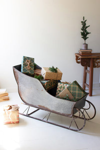Rustic Metal Christmas Sled