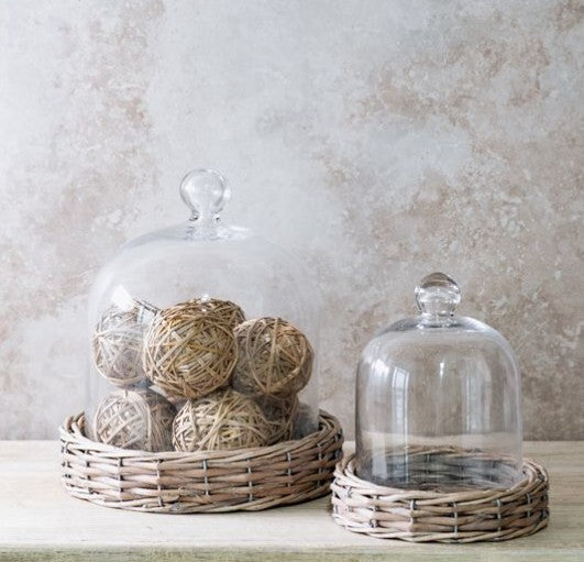 Willow Base Glass Cloche , Size Options