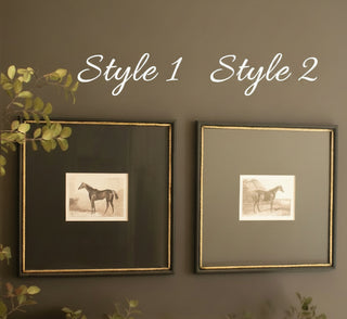 Pre Order Framed Black & White Horse Print, 2 Style Options